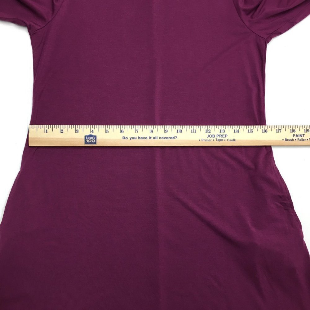 NEW Susan Graver Plum Purple Dress Cool Touch Mock Neck Swing Dress XXS - Picture 6 of 12